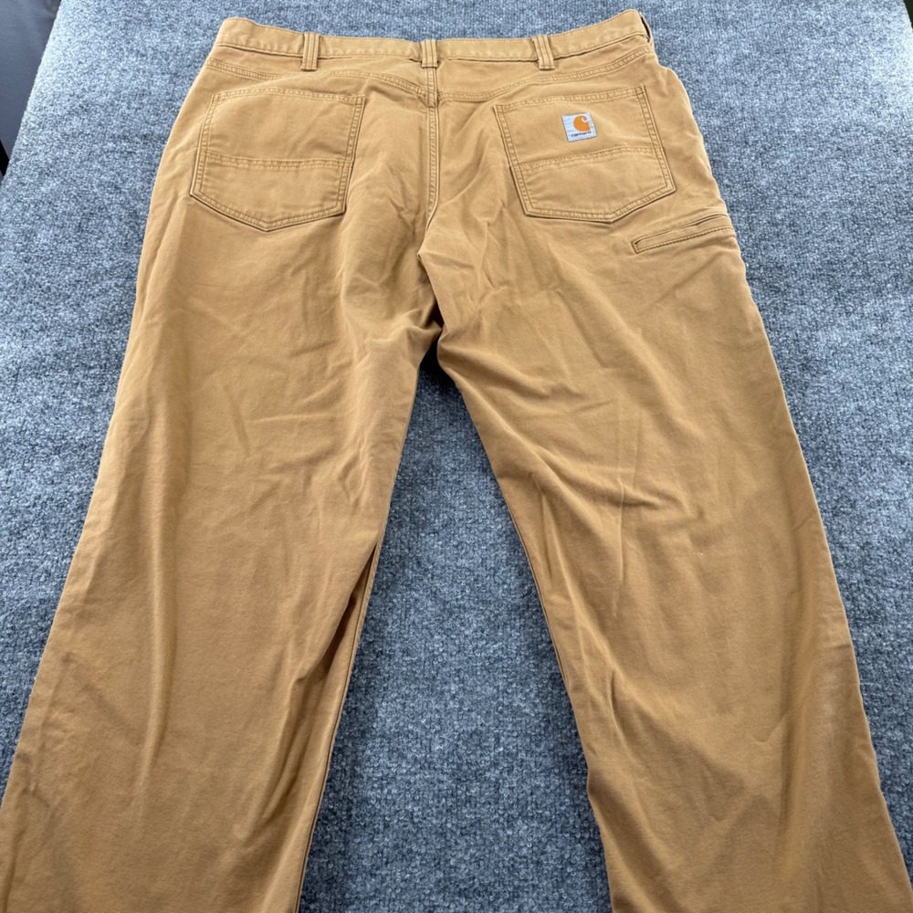Carhartt Mens Utility Pants 5 Pocket Canvas 40x30 Work Tan Brown Rugged Flex